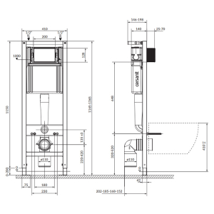 Інсталяційна система System 40 Mech QF+чаша унітаза Mito Red з сидінням+кнопка Enter II