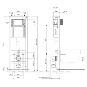 Інсталяція System 40 Mech QF+чаша унітаза Desse Vortex з сидінням S4024-001+кнопка Presto II