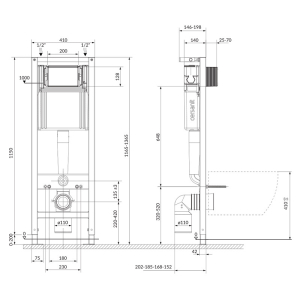 Інсталяція System 40 Mech QF+чаша унітаза Desse Vortex з сидінням S4024-001+кнопка Presto II