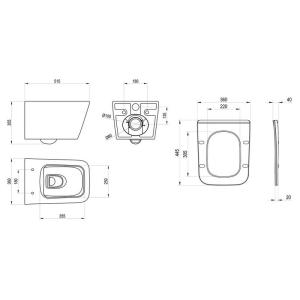 Чаша унитаза Solar RimOff с сиденьем Slim