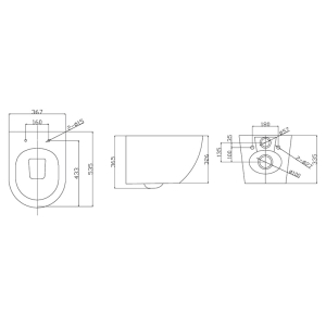 Чаша унитаза WC Concept Oval RimOff с сиденьем Slim