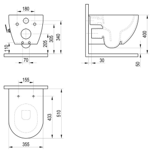 Чаша унитаза Uni Chrome