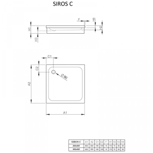 Піддон Siros Compact C90