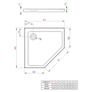 Піддон Doros PT 80x80