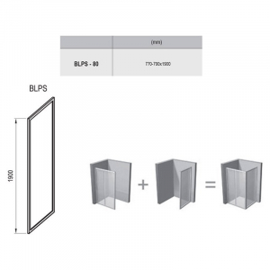 Душова стінка BLPS-80 Transparent + сатиновий