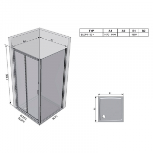 Душевая дверь BLDP 4-150 Transparent