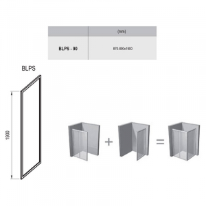 Душова стінка BLPS-90 Transparent + сатиновий