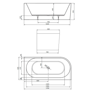 Ванна Crea 170x83
