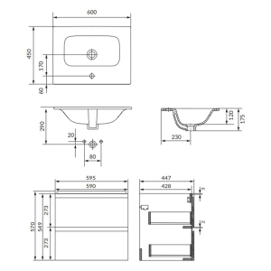 Тумба та раковина Moduo 60