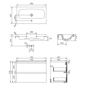 Тумба та раковина Moduo 80