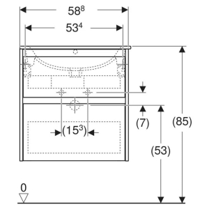 Тумба і раковина Selnova Square 60 Slim Rim