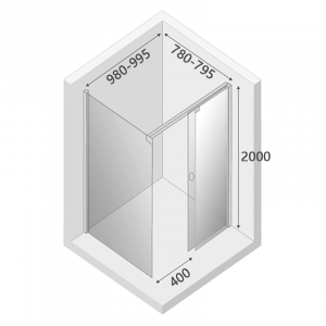 Душевая штора Porta 100x80 R