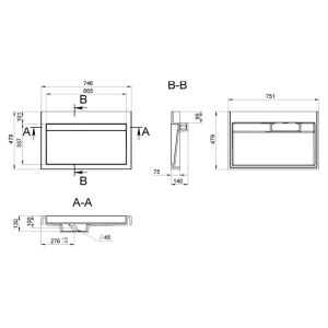 Раковина Agness 75 глянцевая