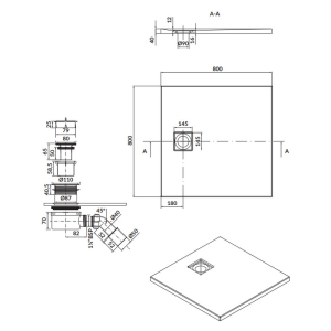 Піддон Tako Slim 80x80