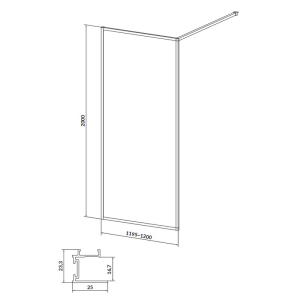 Душевая стенка Walk-In Larga 120
