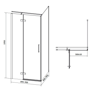 Душевая штора Jota 90x90 L