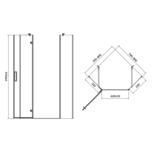 Душевая штора Jota 80x80
