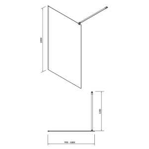 Душевая стенка Walk-in Mille 100 Transparent+хром