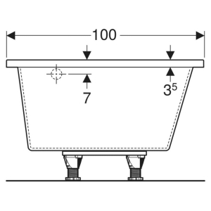 Ванна Selnova 150x100 c ножками отверстие слива слева