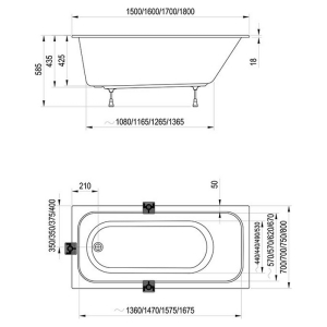 Ванна Chrome Slim 180x80