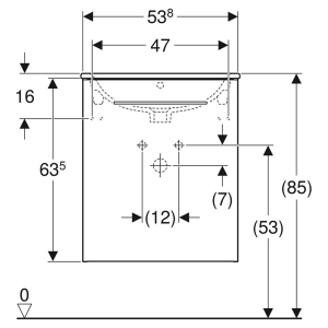 Тумба і раковина Selnova Square 55 Slim Rim