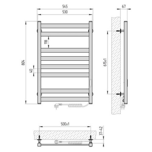 Полотенцесушитель Кватро 50x80