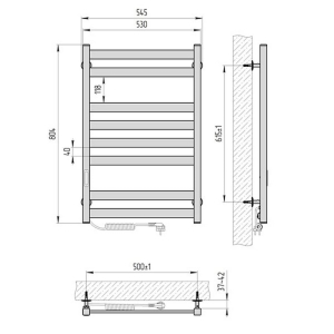Полотенцесушитель Кватро 50x80
