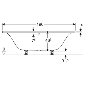 Ванна Tawa Slim Rim Duo 190x90