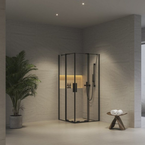 Душова штора RORV2-90 Transparent+алюміній