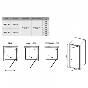 Душевая дверь PDOP 1-80, транспарент