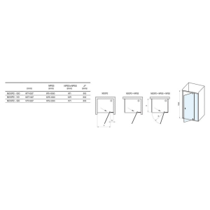 Душові двері NDOP 2-120 Transparent+білий