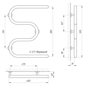 Полотенцесушитель Змеевик 25 РС3 40x50