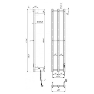 Рушникосушка HF Slim 117х25