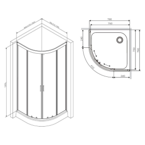 Душова штора Gem 80x80