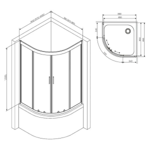 Душевая штора Gem 90x90