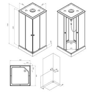 Душова кабіна X-Joy Square Slide 90x90