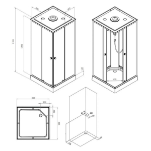 Душевая штора X-Joy 90x90