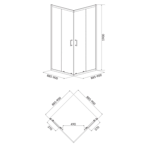 Душова кабіна Brasco 90x90