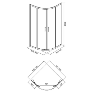 Душевая штора Brasco 90x90