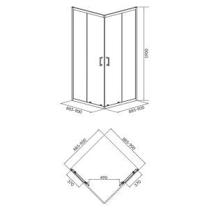 Душевая штора Brasco 90x90