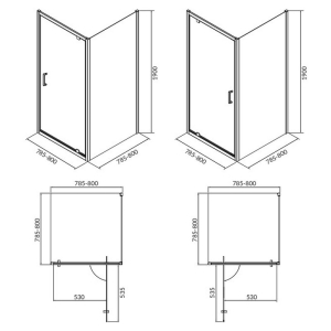 Душевая штора Brasco 80x80