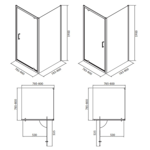 Душевая штора Brasco 80x80