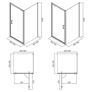 Душевая штора Brasco 90x90