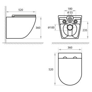 Інсталяція Dune 1200SL 2361510056 +чаша унітаза Stream з сидінням Soft-close 1857570198 + кнопка Orion Cosmo 2328510657