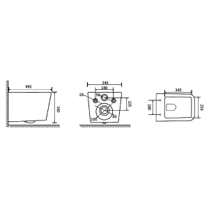 Инсталляция Aqua Line 2359510056 + чаша унитаза Borneo Rimless B0049RQS + кнопка Edge 2307510357