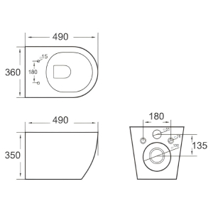 Инсталляция Aqua Line 2359510056 + чаша унитаза Ronda Rimless R0049RQS + кнопка Twist 2378510357