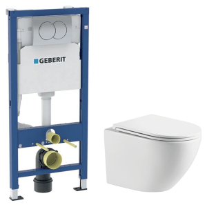 Інсталяція Duofix з кнопкою Delta 01 458.133.21.3 + чаша унітаза Atlas Tornado з сидінням A0495TQ3L