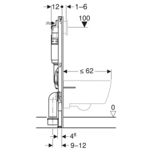Інсталяція Duofix з кнопкою Delta 01 458.133.21.3 + чаша унітаза Atlas Tornado з сидінням A0495TQ3L