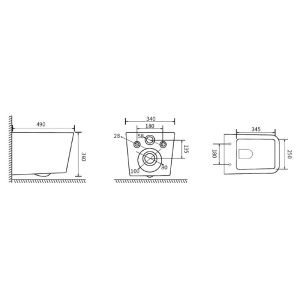 Інсталяція Duofix 2 в 1 з кнопкою Delta 01 458.133.21.3 + чаша унітаза Borneo Rimless B0049RQS