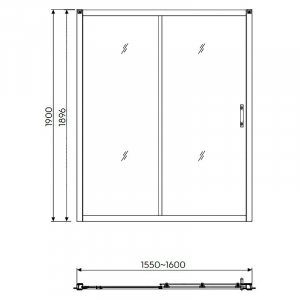 Душові двері Geo 6 160, 2-елементна